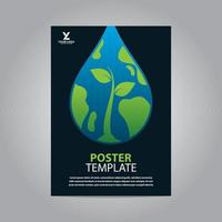 dépliant brochure affiche passer au vert nature terre goutte eau moderne conception modèle abstrait entreprise imprimer vecteur