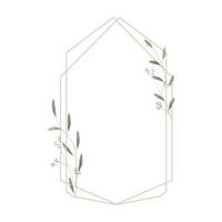 cadre dans un style minimaliste, rustique et aquarelle. bordure géométrique avec branches, feuilles et fleurs aquarelles. cadre moderne pour faire-part de mariage design et carte de voeux. illustration vectorielle vecteur