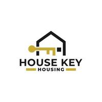 illustration d'une maison et d'une clé. logo de la société immobilière. vecteur