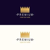 logotype de vecteur de couronne premium