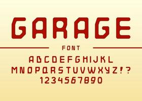 police de garage vintage typographie rétro vecteur