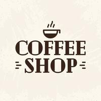 logo de café avec tasse de café style plat de couleur noire isolé sur fond pour café vecteur