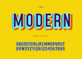 police moderne de vecteur style coloré de typographie 3d
