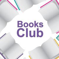 concept de club de lecture avec vue de dessus de livre ouvert pour le club de lecture vecteur