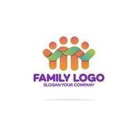 logo de famille composé de simples figures heureuses vecteur