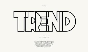 typographie à la mode de style audacieux de police de tendance de vecteur