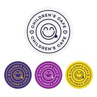 logo de café pour enfants pour la conception d'identité d'entreprise. carte de jeu de café de restaurant, dépliant, menu, paquet, ensemble de conception uniforme. vecteur de stock