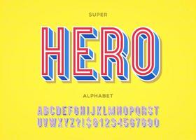 typographie de polices de héros vectoriels style coloré pour logo