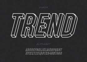 typographie moderne de l'alphabet de tendance audacieuse de vecteur