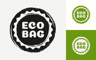 logotype de sac écologique isolé sur fond vecteur