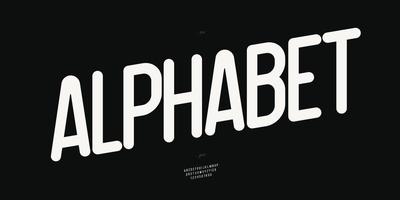 alphabet de vecteur typographie moderne de style arrondi