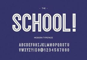 police moderne de l'école. alphabet tendance typographie style audacieux couleur blanche