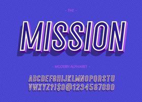 typographie à la mode de l'alphabet de la mission audacieuse de vecteur