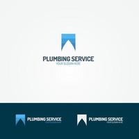 logo de service de plomberie avec goutte d'eau vecteur