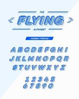 police volante vectorielle typographie moderne de couleur cyan de style incliné. vecteur