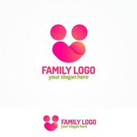logo familial composé de chiffres deux personnes et coeur vecteur