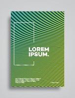 modèle de conception de couverture serti de lignes abstraites style dégradé de couleur verte moderne vecteur