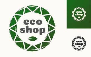 logo de magasin eco vecteur avec feuille