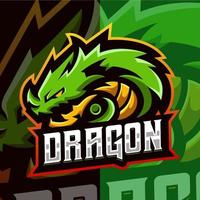 modèle de logo esport mascotte dragon vecteur