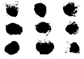 illustration vectorielle de cercle d'éclaboussures de tache noire isolée sur fond blanc vecteur