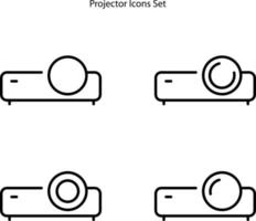 icône de projecteur isolé sur fond blanc. icônes de projecteur contour de ligne mince symbole de projecteur linéaire pour le logo, le web, l'application, l'interface utilisateur. signe simple d'icône de projecteur. vecteur