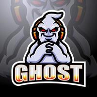 création de logo esport mascotte de jeu fantôme vecteur