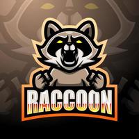 création de logo esport mascotte raton laveur vecteur