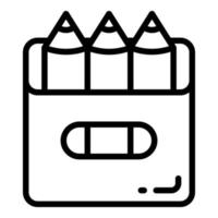 icône de ligne vectorielle de crayon de couleur, icône de l'école et de l'éducation vecteur