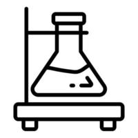 icône de ligne vectorielle de bécher, icône de l'école et de l'éducation vecteur