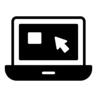 icône de glyphe de vecteur d'ordinateur portable, icône d'école et d'éducation