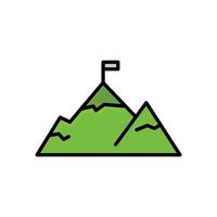 vecteur d'icône de montagne. style d'icône de ligne remplie. conception simple illustration modifiable