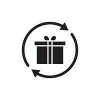 cadeau boîte icône vecteur avec cercle. convient au symbole de cadeau, à la surprise, à l'affection. style d'icône solide. conception simple modifiable. conception simple illustration