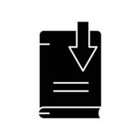 icône vectorielle télécharger l'alphabétisation. livre, téléchargement, éducation. style d'icône solide, glyphe. illustration de conception simple modifiable vecteur