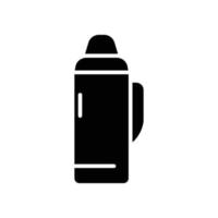 vecteur d'icône de thermos d'eau chaude. boisson chaude. style d'icône solide, glyphe. conception simple modifiable. conception simple illustration