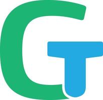 lettre gt logo vecteur