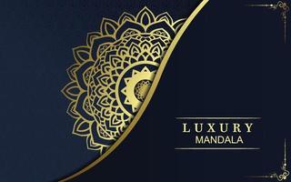 fond de mandala de luxe avec motif arabesque doré style oriental islamique arabe. mandala décoratif pour impression, affiche, couverture, brochure, dépliant, bannière. vecteur