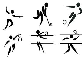 divers types d'illustrations vectorielles sportives isolées sur fond blanc. vecteur