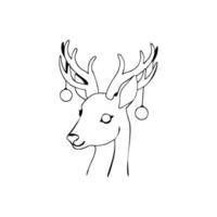 cerf avec des cornes, cerf de Noël vecteur