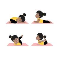 enfant, méditation, pose, yoga, concept vecteur