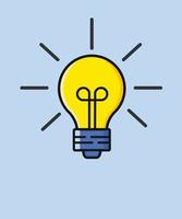 l'ampoule est pleine d'idées et de pensée créative, vecteur d'icône d'ampoule. illustration de symbole d'idées.