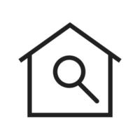 icône de ligne de recherche de maison vecteur