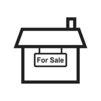 icône de ligne de maison à vendre vecteur