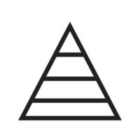 icône de ligne graphique pyramide vecteur