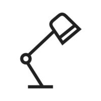 icône de ligne de lampe de bureau vecteur