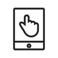 icône de ligne de technologie d'écran tactile vecteur