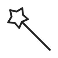 icône de ligne de baguette magique vecteur