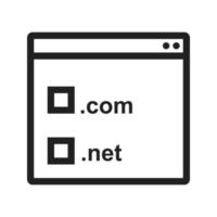 icône de ligne d'enregistrement de domaine vecteur