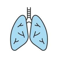 icône de couleur des poumons humains. anatomie du système respiratoire. illustration vectorielle isolée vecteur