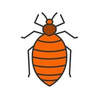 icône de couleur de punaises de lit. parasite humain. insecte ravageur. illustration vectorielle isolée vecteur