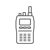 icône linéaire de talkie-walkie. illustration de la ligne mince. radio de la police. symbole de contour. dessin de contour isolé de vecteur
